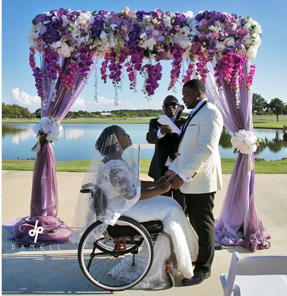 Black Wedding Moment Of The Day: This Wheelchair Bound Bride Didn't Let Anything Block Her Bridal Bliss
